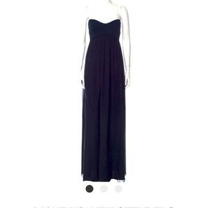 Diane Von Furstenberg strapless navy silk gown never worn!!!! Size 6.